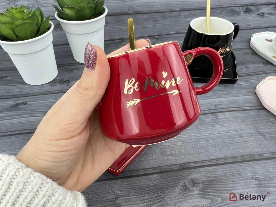 Cana Si Farfuria Din Ceramica "be Mine" Rosu | 2