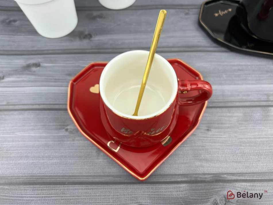 Cana Si Farfuria Din Ceramica "be Mine" Rosu | 3