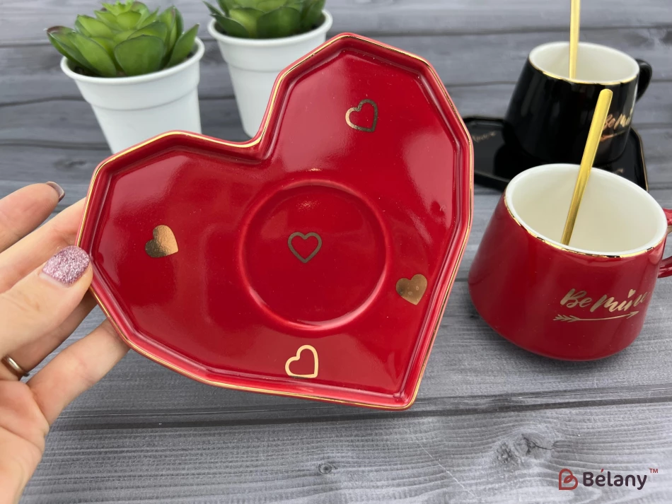 Cana Si Farfuria Din Ceramica "be Mine" Rosu | 4