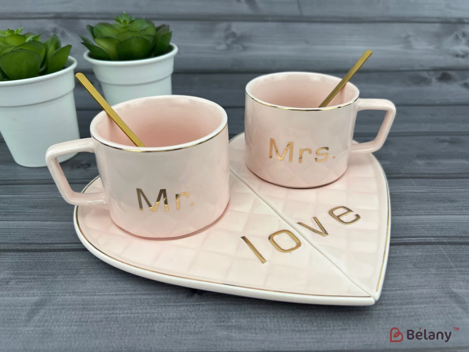 Cana Si Farfuria Din Ceramica "one Whole" Roz