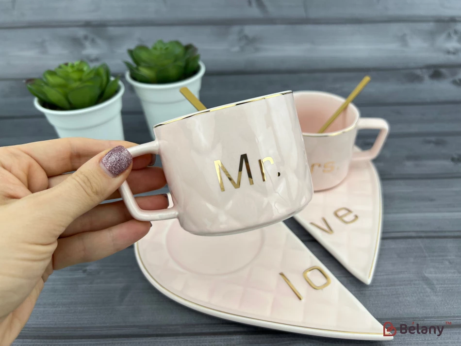 Cana Si Farfuria Din Ceramica "one Whole" Roz | 2