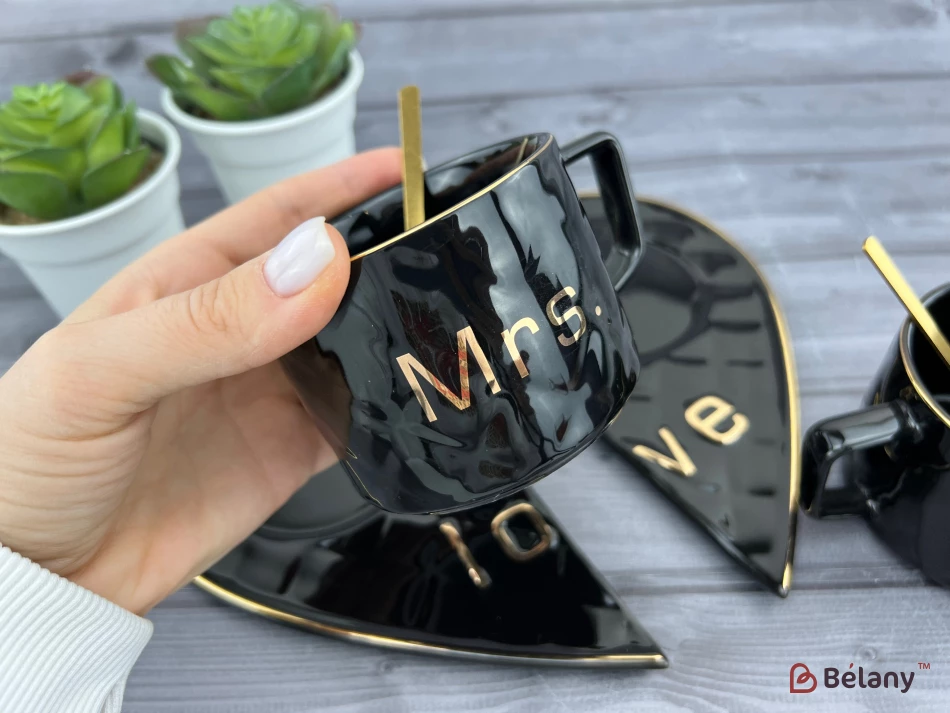 Ceașcă Și Farfurie Din Ceramică „One Whole” Neagră | 3