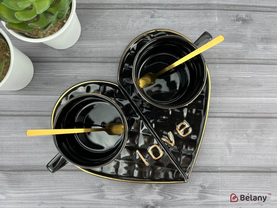 Ceașcă Și Farfurie Din Ceramică „One Whole” Neagră | 4