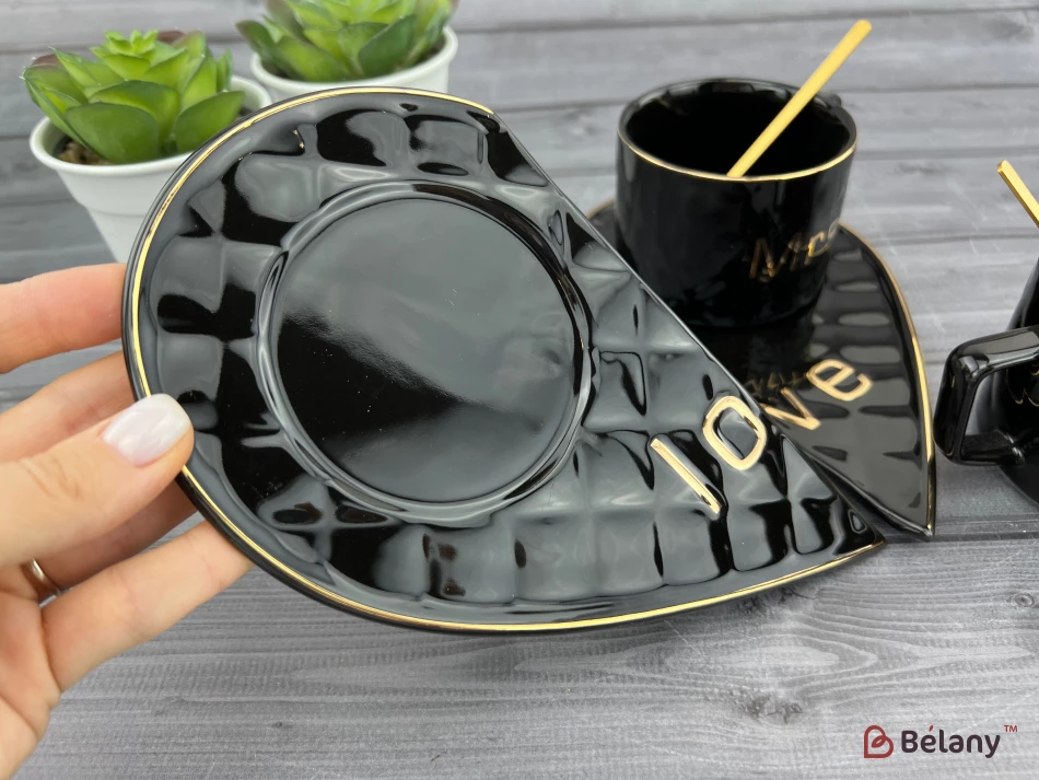 Ceașcă Și Farfurie Din Ceramică „One Whole” Neagră | 5