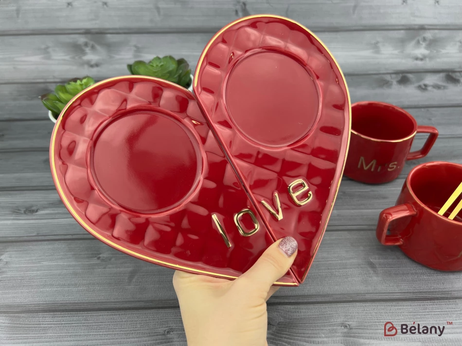 Ceașcă Și Farfurie Din Ceramică „One Whole” Roșu | 4