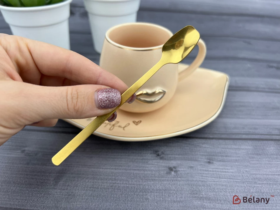 Cana Si Farfurie Ceramica "sweet Lips" Crema | 3