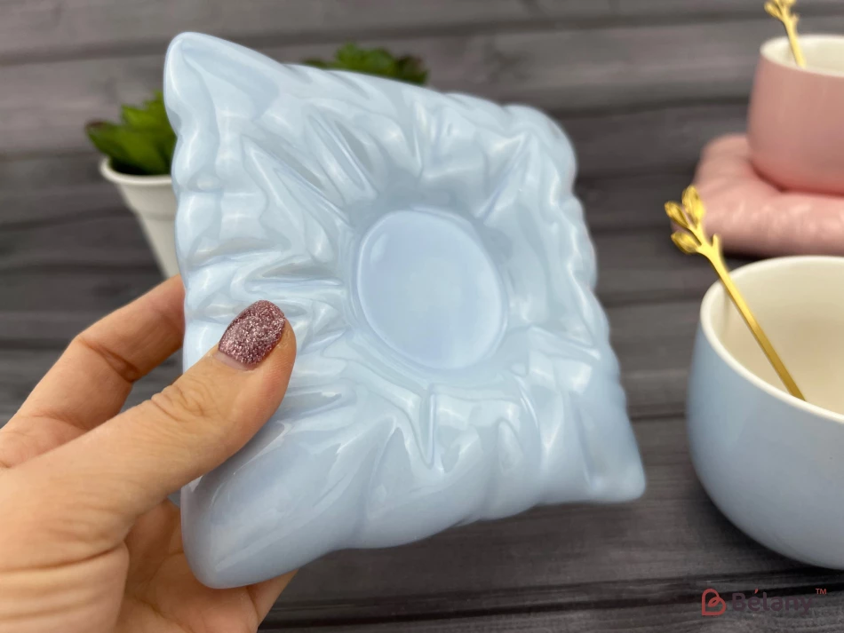 Pahar Si Farfurie Ceramica "cup Pe Perna" Albastru | 3