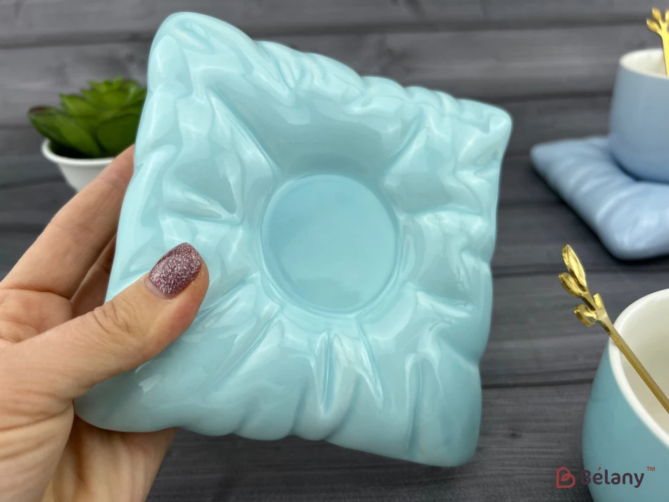 Pahar Si Farfurie Din Ceramica "cup Pe Perna" Azur | 3