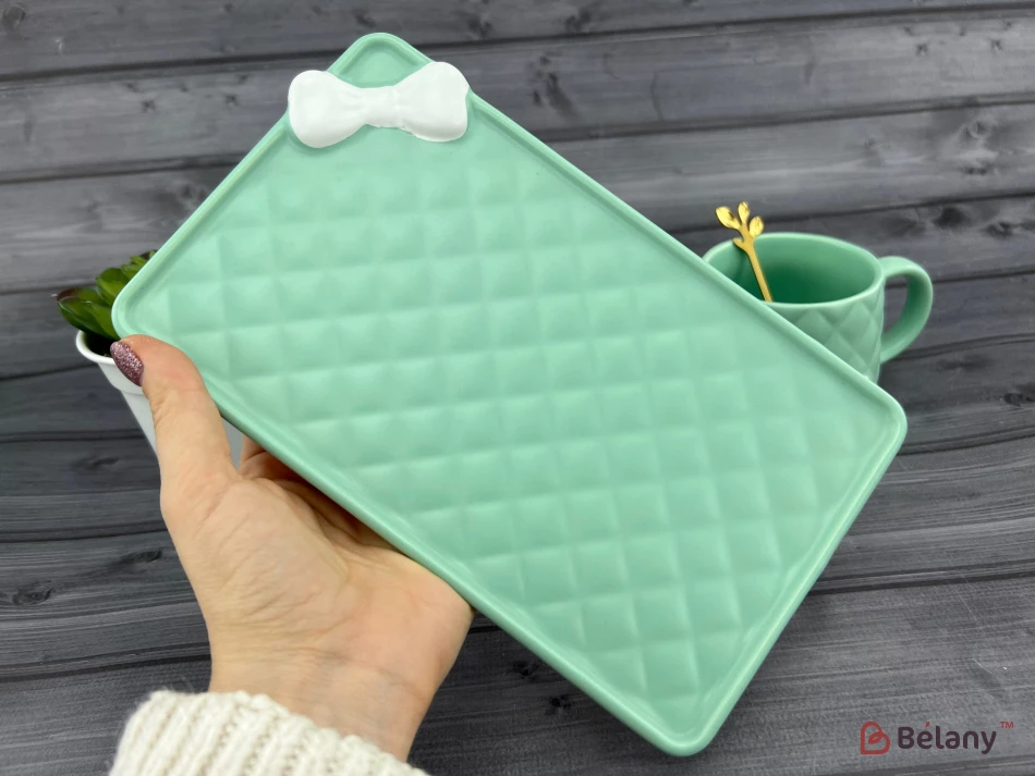 Pahar Si Farfurie Din Ceramica "softy" Menta | 2