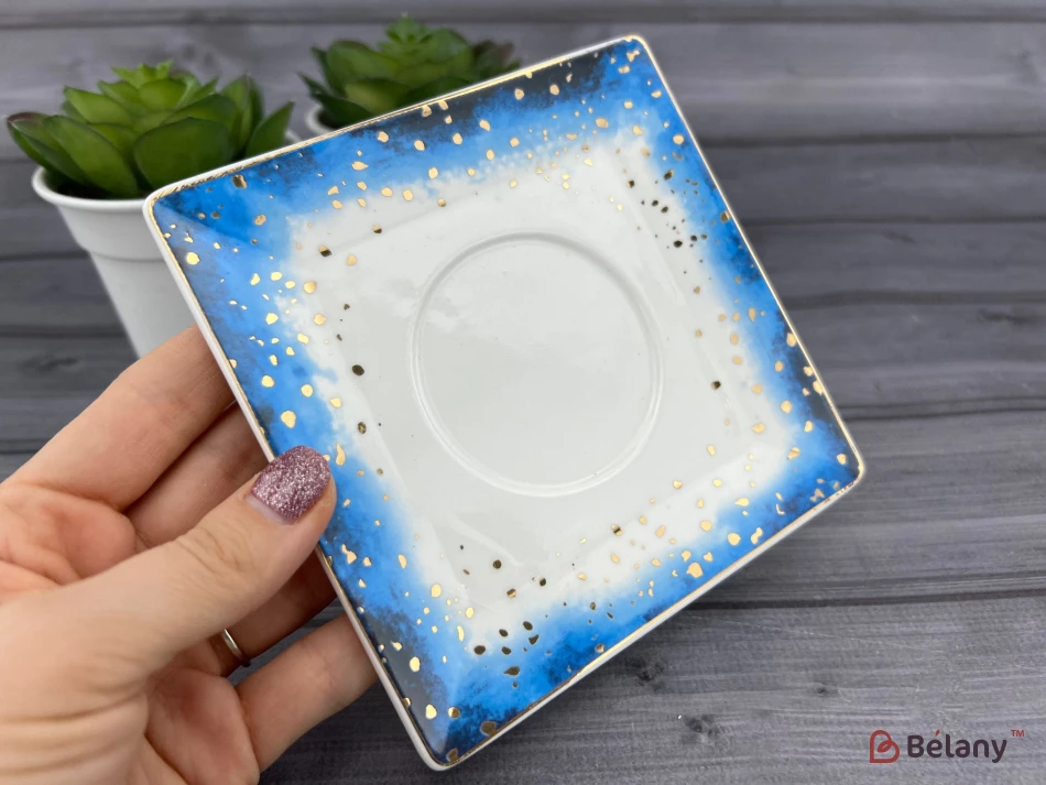 Cana Si Farfuria Din Ceramica "space Dust" Albastru | 4