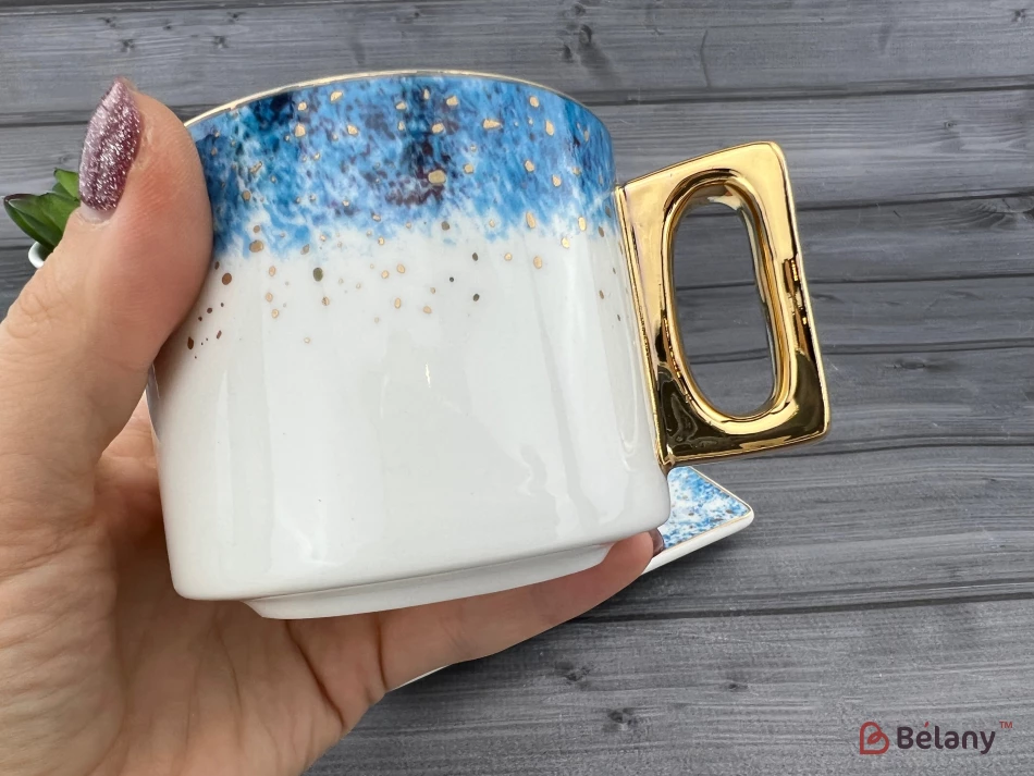 Cana Si Farfuria Din Ceramica "space Dust" Albastru | 3