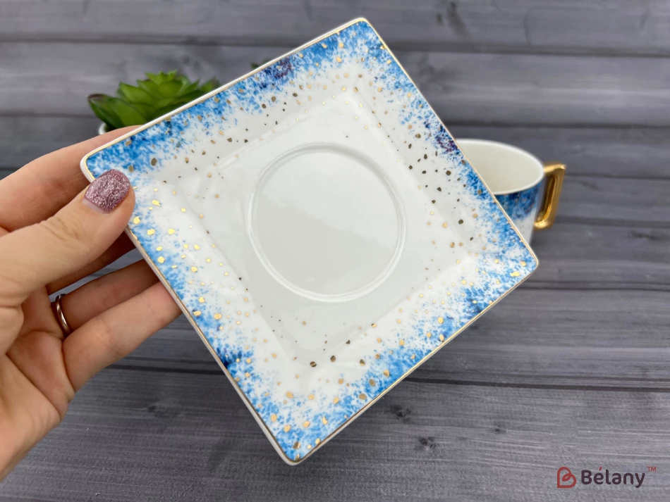 Cana Si Farfuria Din Ceramica "space Dust" Albastru | 4