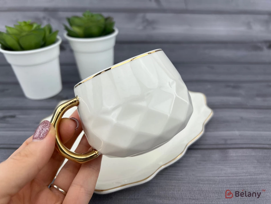 Cană Și Farfurie Din Ceramică „Oyster” Alb | 2