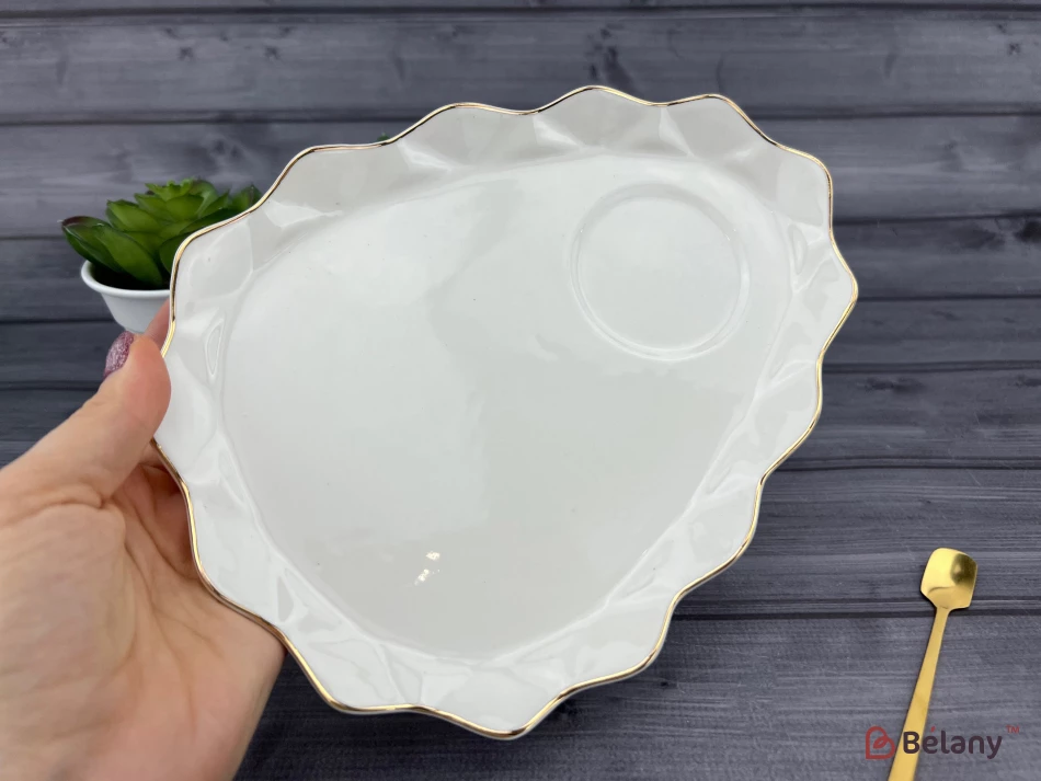 Cană Și Farfurie Din Ceramică „Oyster” Alb | 3