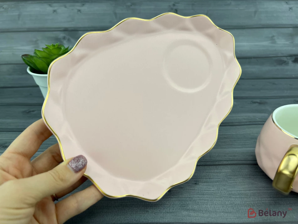 Cana Si Farfuria Din Ceramica "oyster" Roz | 4