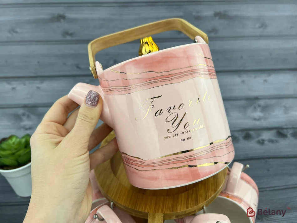 Set De Ceai "marmour" Roz | 3