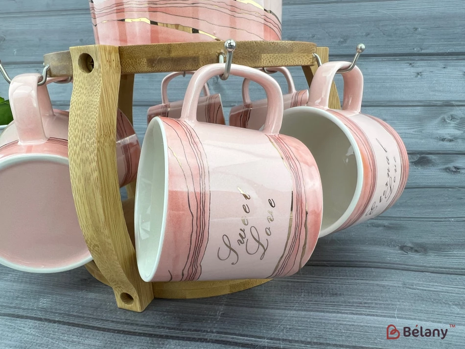 Set De Ceai "marmour" Roz | 6