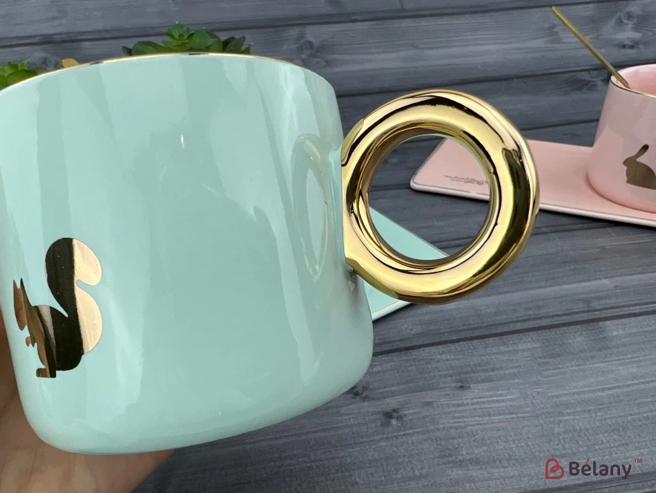 Cana Si Farfuria Din Ceramica "animale" Menta | 3