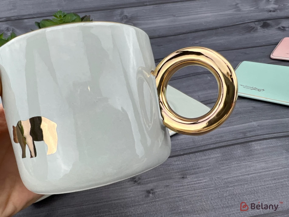 Ceașcă Și Farfurie Din Ceramică „Animale” Gri | 3