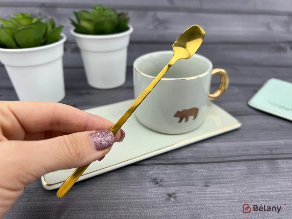 Ceașcă Și Farfurie Din Ceramică „Animale” Gri | 4