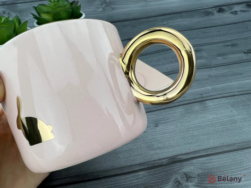 Cana Si Farfuria Din Ceramica "animale" Roz | 3