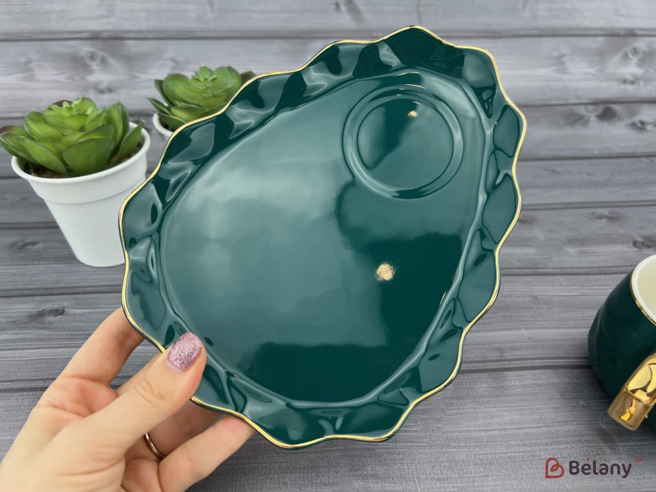 Cana Si Farfuria Din Ceramica "oyster" Smarald | 5