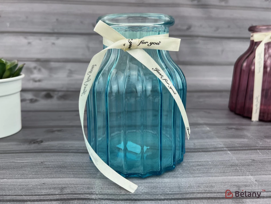 Vaza Cu Flori "little Dream" Albastru 14X7Cm