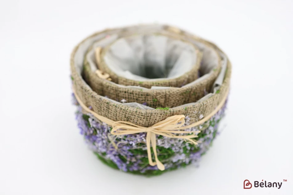 Set Ghivece De Flori „Pădure” Cu Pânză Mov