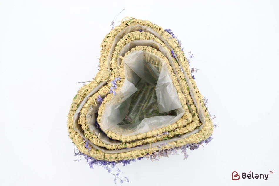 Set De Ghivece De Flori In Forma De Inima "padure" Mov Cu Pânză De Pânză | 3