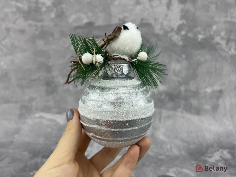 Jucărie Pentru Pom De Crăciun „Păsări Pe Minge De Argint”