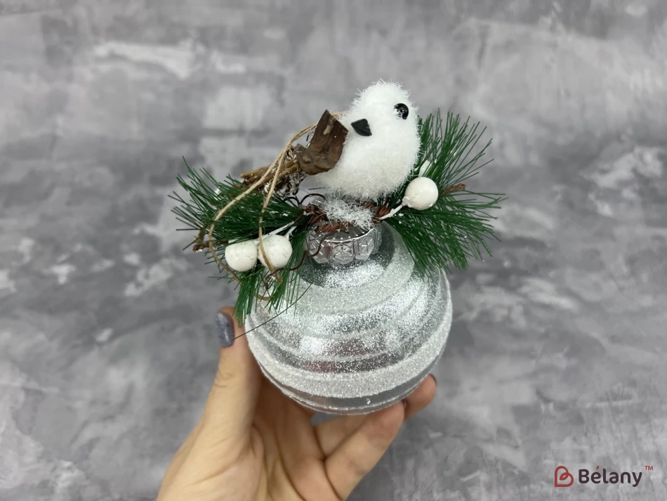 Jucărie Pentru Pom De Crăciun „Păsări Pe Minge De Argint” | 2