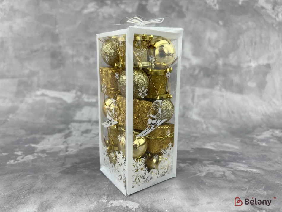 Jucărie Pentru Brad De Crăciun Amestecă Auriu Și Roșu