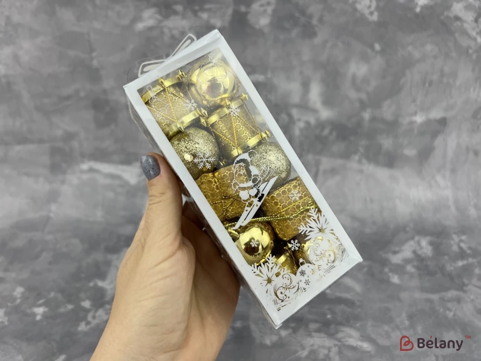 Jucărie Pentru Brad De Crăciun Amestecă Auriu Și Roșu | 2