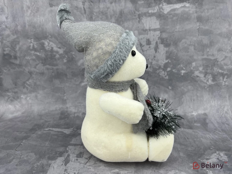 Figura De Anul Nou „Ursul Cu Pălărie Gri” | 4