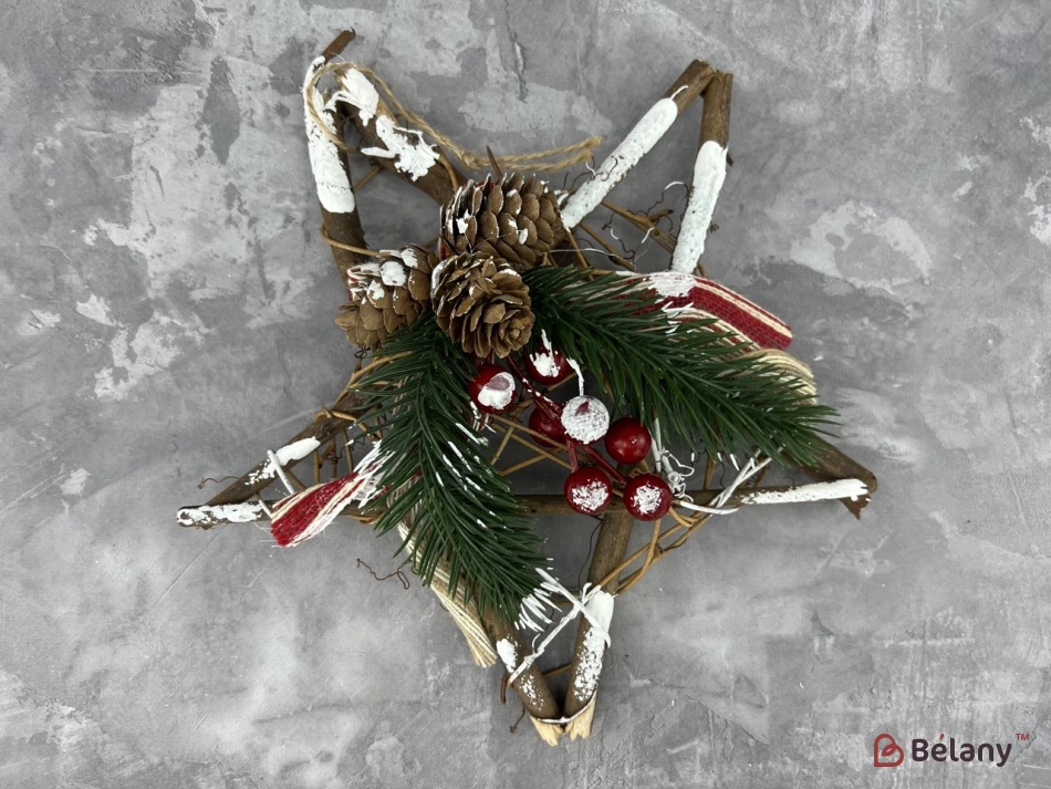 Jucărie De Pom De Crăciun „Butcă Bej Cu Compoziție”