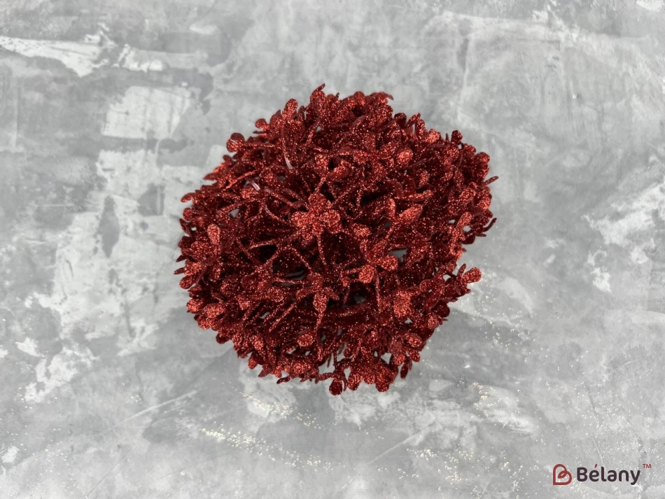 Decor „Flower Boom” Cu Sclipici Roșii