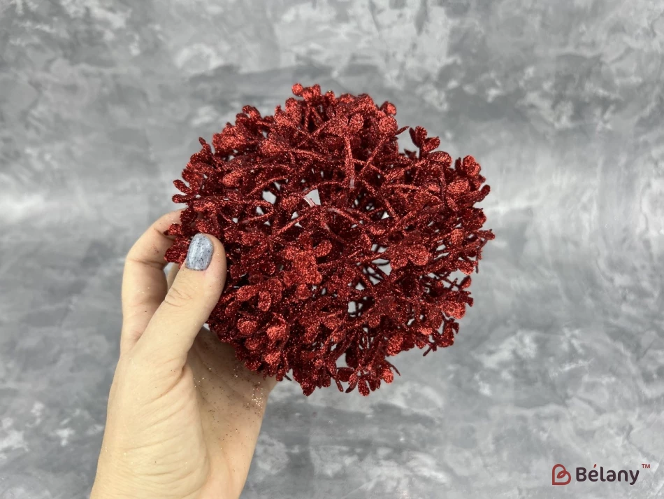 Decor „Flower Boom” Cu Sclipici Roșii | 2