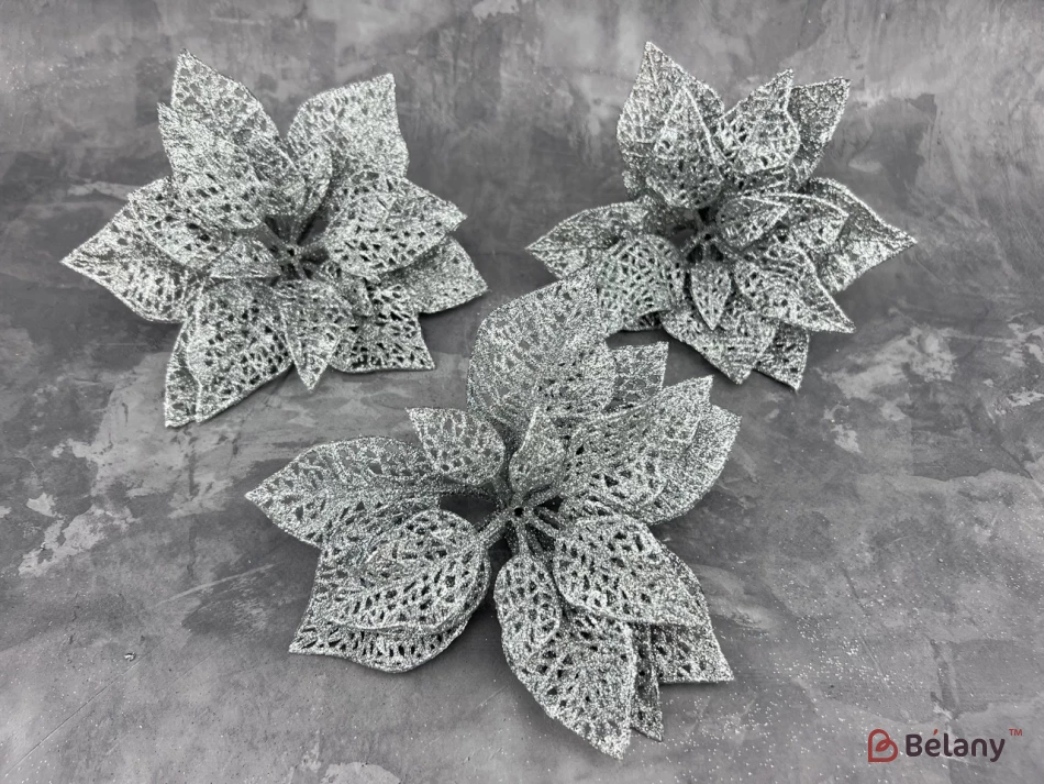 Flori Decorative De Crăciun Argint