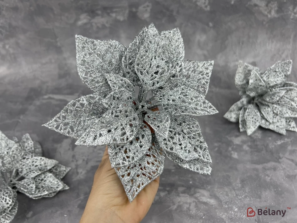 Flori Decorative De Crăciun Argint | 2