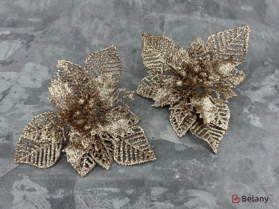 Decor De Anul Nou "flower Glitter" Bronz