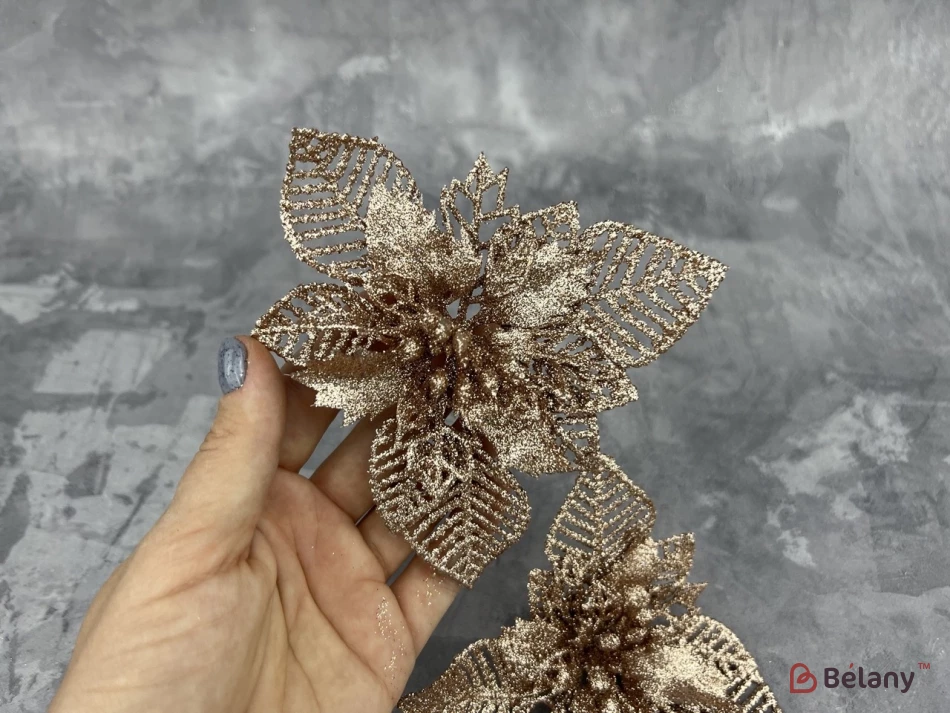 Decor De Anul Nou "flower Glitter" Bronz | 2