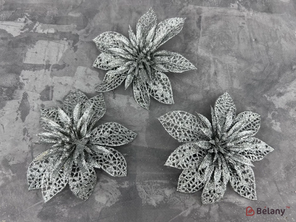 Decor De Anul Nou "floare" Argintiu