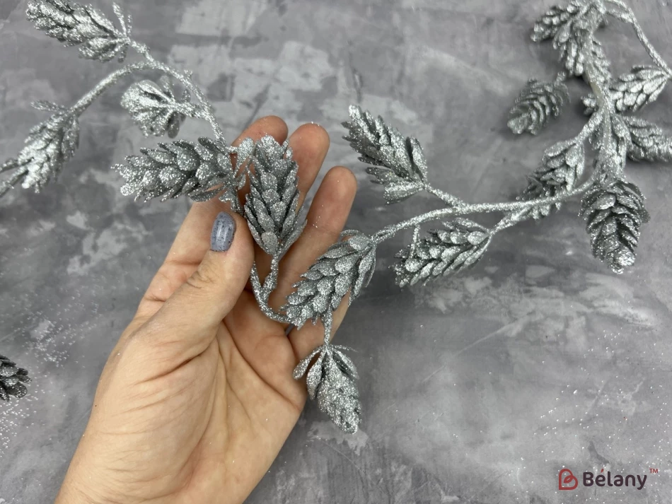 Creangă Decorativă „Crangă Lungă” Argintie | 3