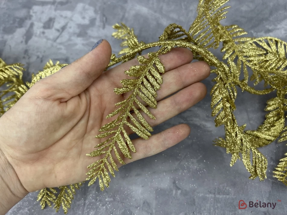 Ramura Decorativa "frunze Lungi" Auriu | 2