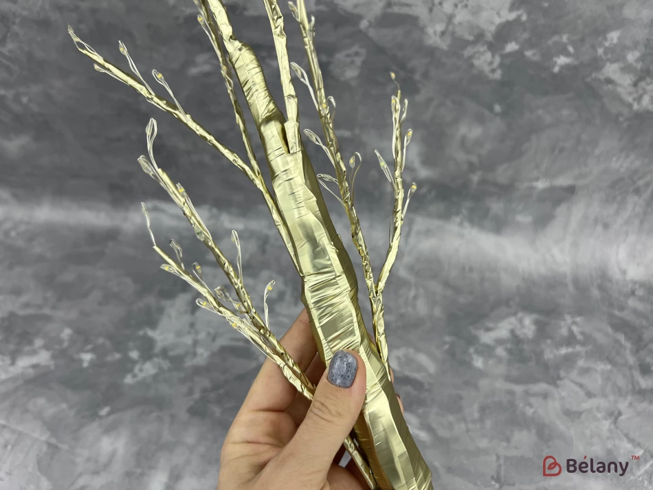 Decor De Anul Nou „Bonsai” Auriu Cu Iluminare Led | 5