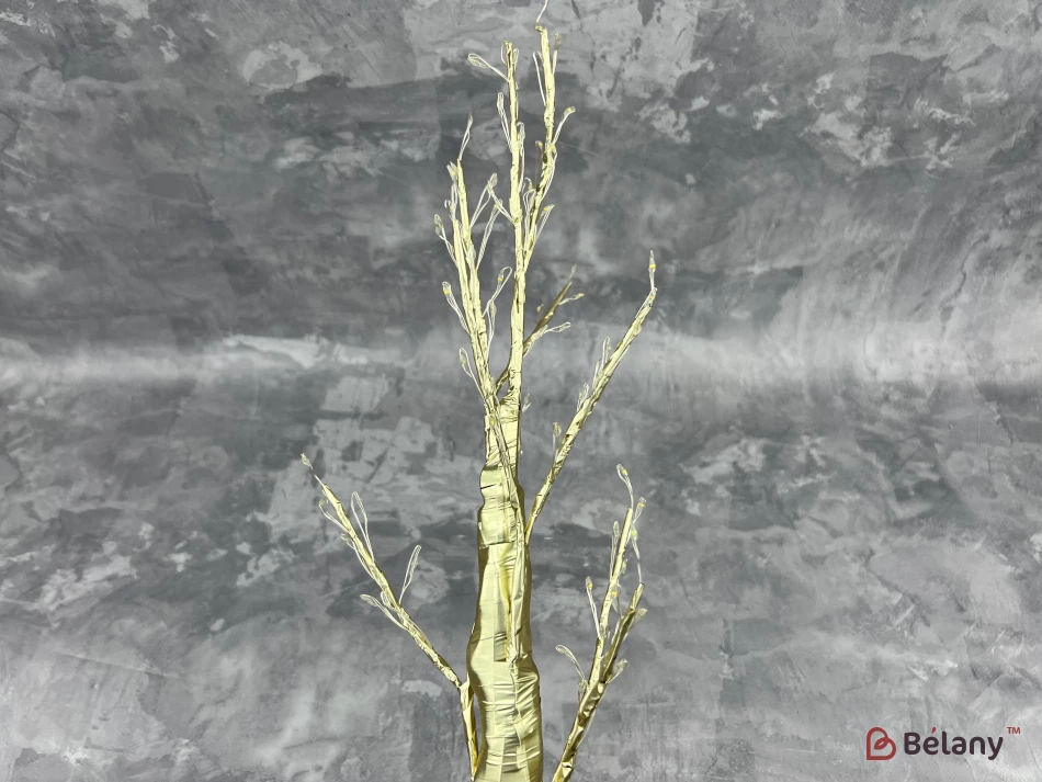 Decor De Anul Nou „Bonsai” Auriu Cu Iluminare Led | 7