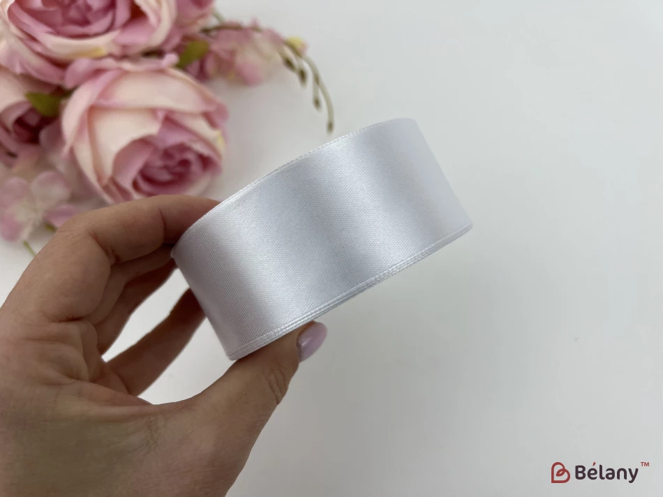 Panglică Din Satin „Broad” Albă