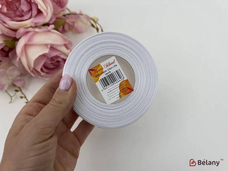 Panglică Din Satin „Broad” Albă | 2