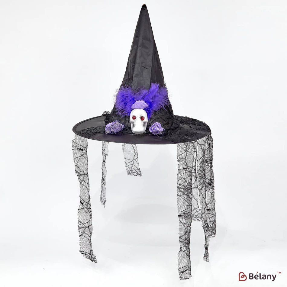 Pălărie De Vrăjitoare „Crâniu” Mov