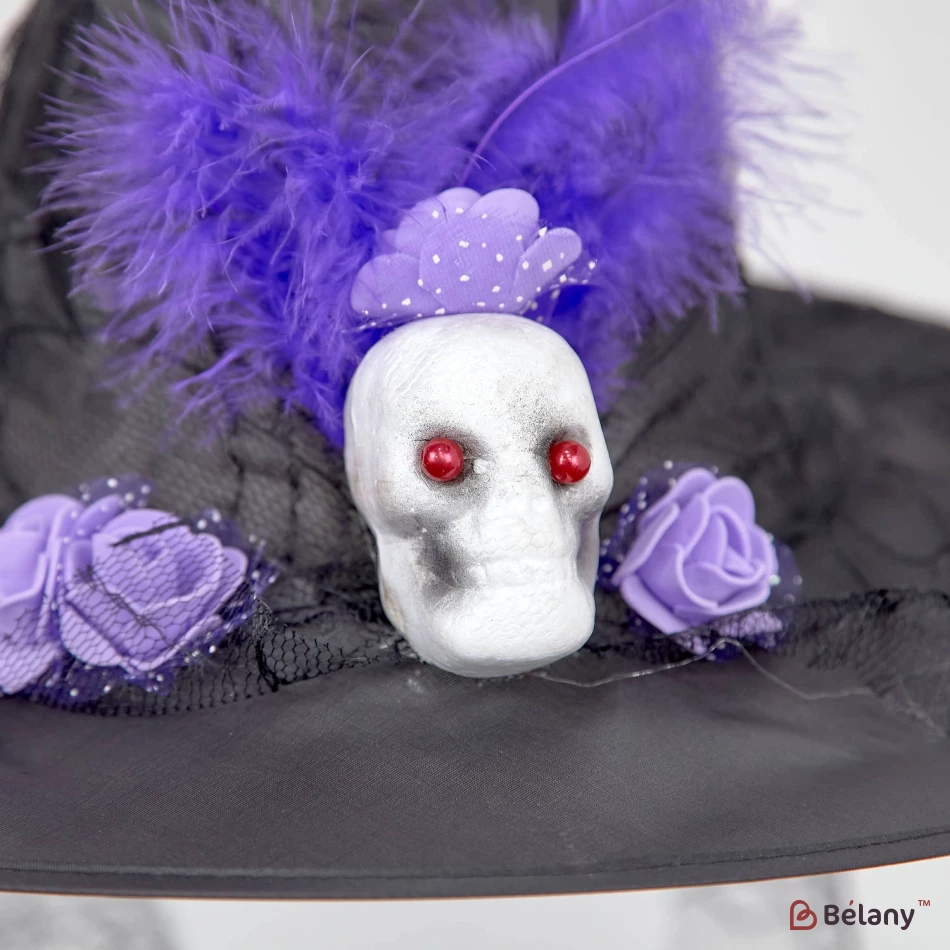 Pălărie De Vrăjitoare „Crâniu” Mov | 2